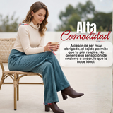 Pantalón Cotelé Palazzo Polar Con Chiporro Elasticado Térmico Verde Agua