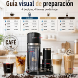 Cafetera Latte 4 en 1 Oster® Con Espumador Café Caliente Latte Helado Frappé BVSTDC02B