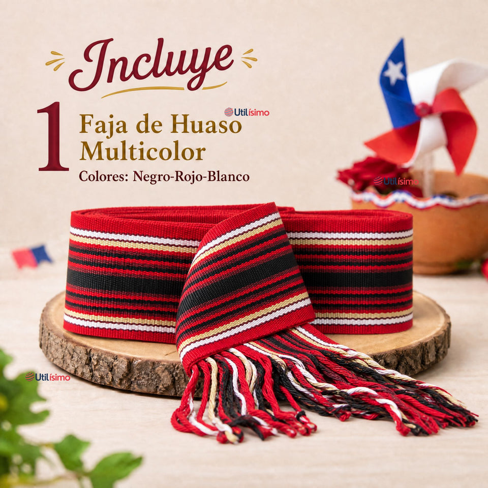 Faja Huaso Juvenil Fiestas Patrias Bailes Típico Multicolor