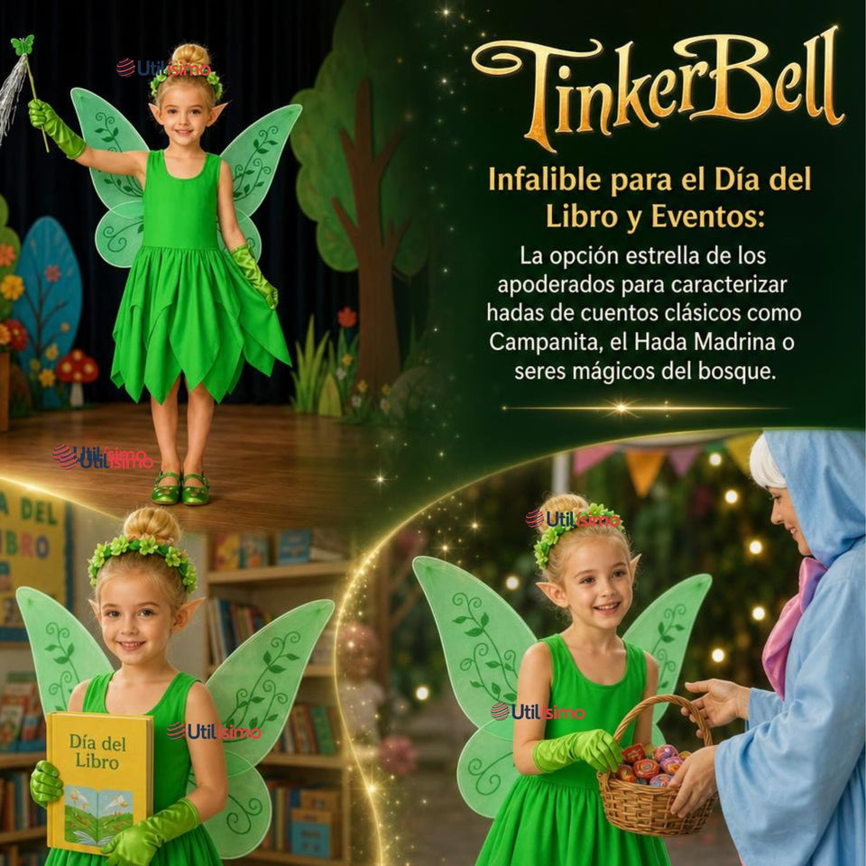 Disfraz Infantil Tinkerbell Campanita Niña Cuento De Hadas