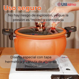 Olla De Micro Presión De Calabaza Antiadherente 7 Litro Color Naranja