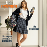 Mochila Escolar Con Estuche 46cm Poliéster Impermeable Niña Juvenil