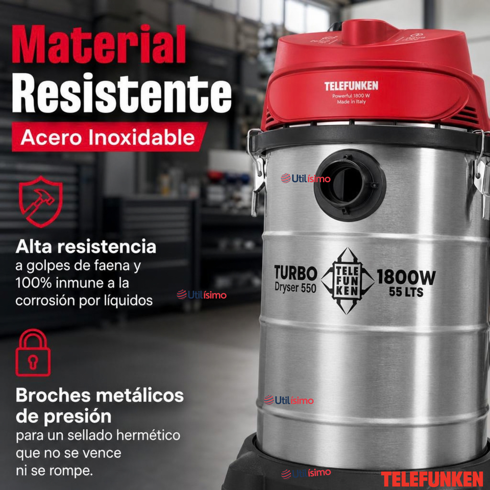 Aspiradora De Tambor Telefunken Turbo Expert 1800W 53L