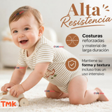 Pack 5 Bodys Manga Corta %100 Algodón Tedmimak Niño Dino Explorer