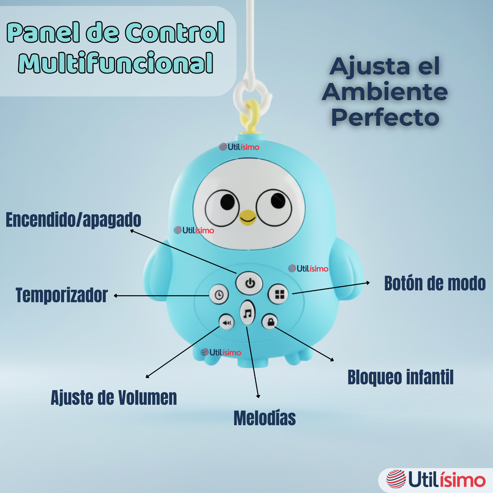 Móvil Sonajero Giratorio Musical Bebé Niño Azul