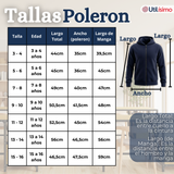 Conjunto Escolar Buzo Pantalón Y Polerón 100% Algodón Unisex Niños Azul 3 a 16 años