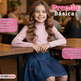 Pack 3 Poleras Camisetas Bambú Cuello Beatle Primera Capa Rosado Claro Manga Larga Niña
