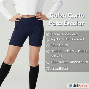 Calza Corta Escolar Pata Deportivas Niña Juvenil Color Azul