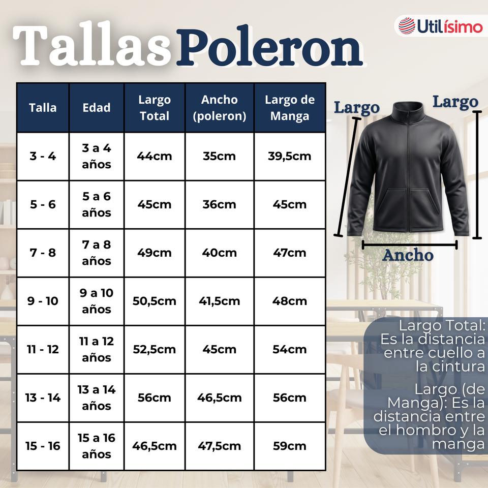 Pack 2 Conjuntos Escolares Buzo Pantalón Y Polerón Tela Sintética Unisex Niños Azul 3 a 16 años