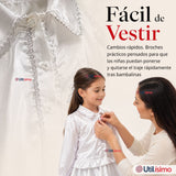 Traje Tirana Diablada Blanco 3 Piezas Niña Baile Típico Fiestas Patrias