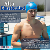 Gorro Gorra Natación Con Protector De Orejas Silicona Azul 12 años En Adelante