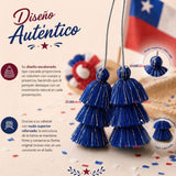 Pack 2 Tulmas Peinado Accesorio Sambo Caporal Azul Baile Típico