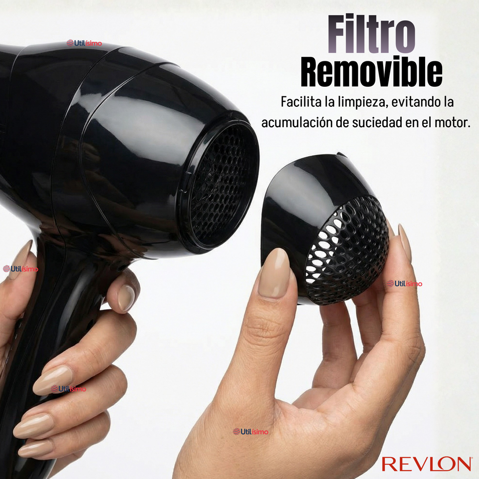 Secador De Cabello Control Frizz Revlon 2000W Negro