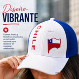 Jockey Gorro Mujer Bandera De Chile Bordado Tricolor