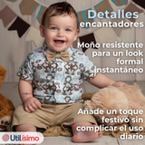 Conjunto de Vestir Camisa Con Lazo Y Pantalón Corto Algodón Niño