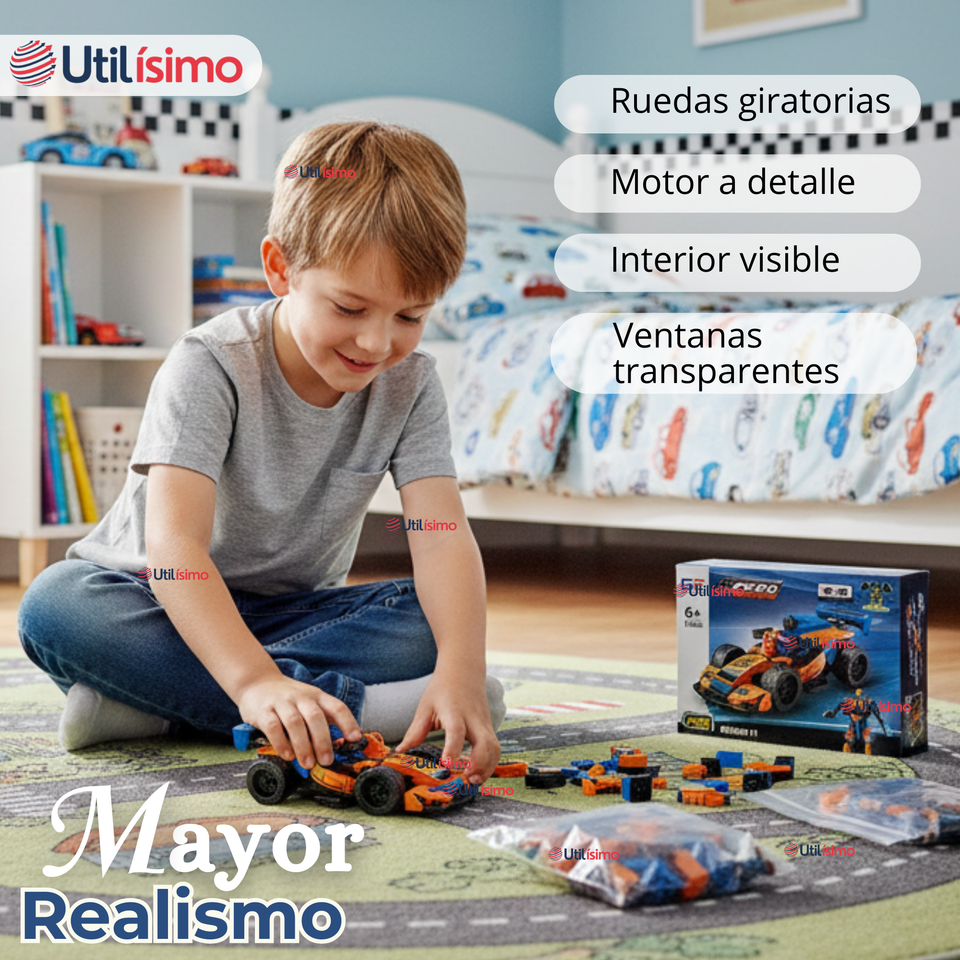 Auto Transformers Coche De Carreras Armable 203 Piezas Juguete Niño Modelos Y Colores Surtidos