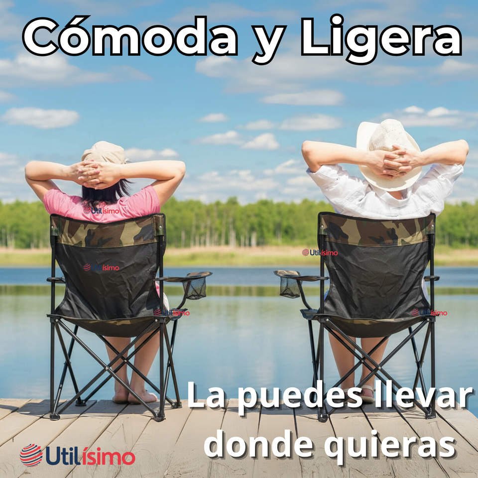 Silla Plegable De Playa Camping Picnic Con Portavaso Diseños Surtidos