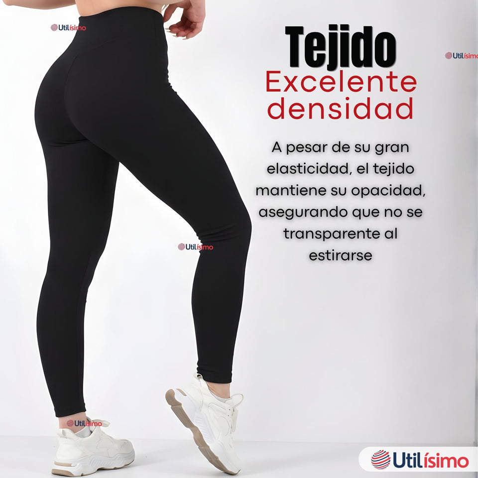 Calza Lola Polar Térmica Sin Costura Tiro Alto Elasticada Negra