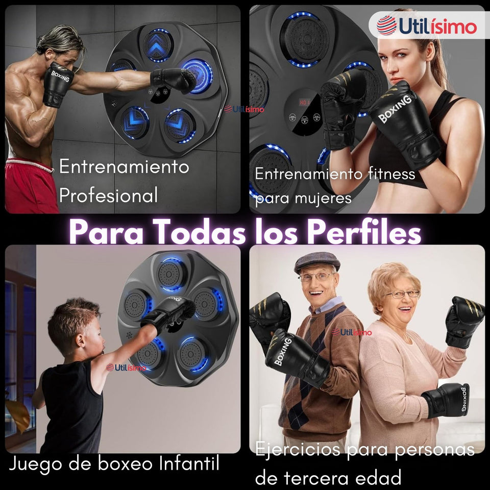 Máquina de Boxeo Musical Bluetooth con Guantes para Adulto y Niño