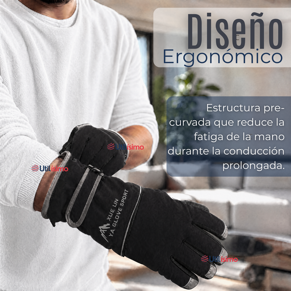 Guantes Para Moto Impermeables Negro Touchscreen Antideslizantes Térmicos