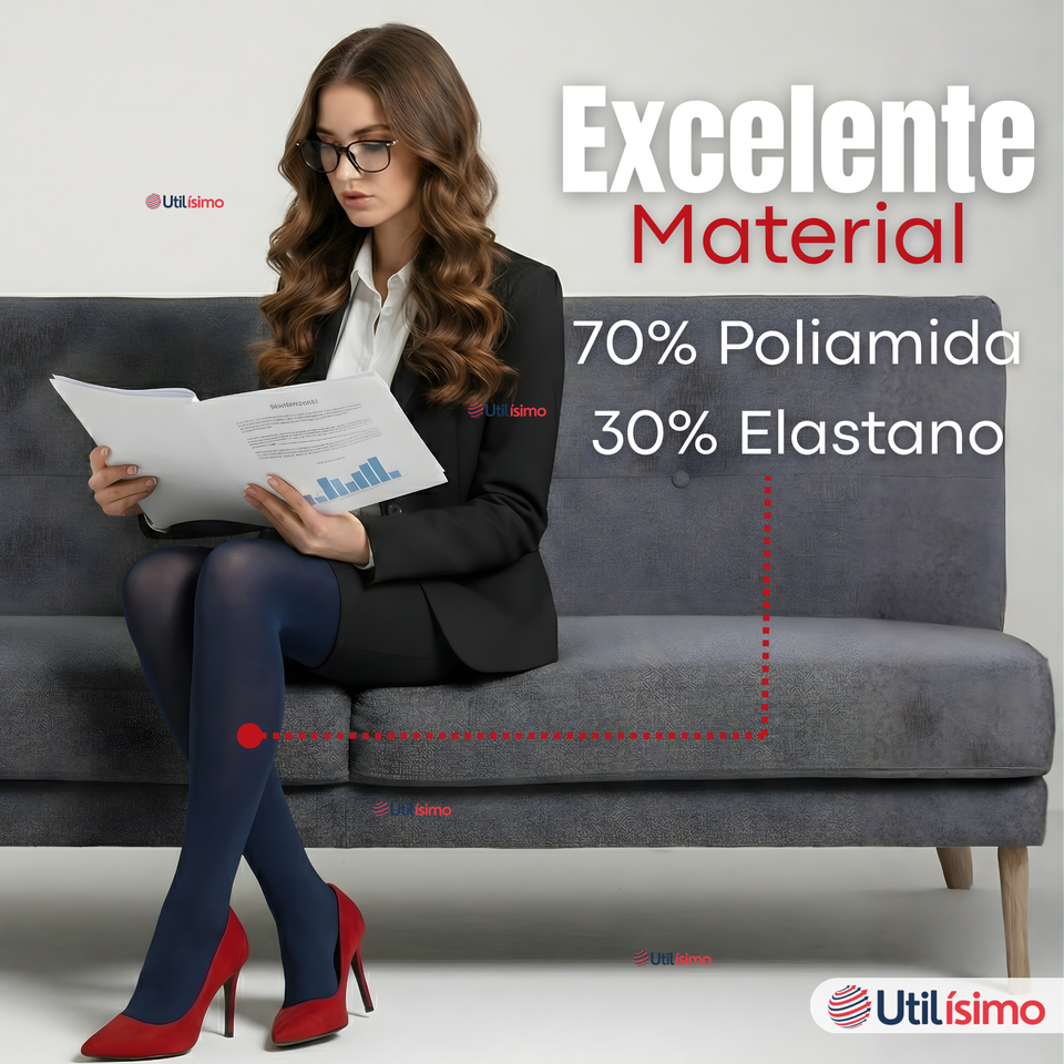 Pack 3 Pantys Semitransparentes Elasticadas Oficina Azul