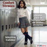 Polainas Escolares 1 Par  Invierno Abrigadoras Niña Azul Acrílico