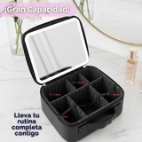 Estuche Maquillaje 2 en 1 Bolso Cosmetiquero Espejo Con Luz Led Organizador