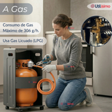 Estufa Hibrida Gas Eléctrica Plegable Con Accesorios 5kg A 15kg  GLP - Eficiencia Energética Clase A