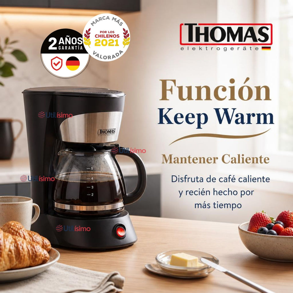 Cafetera Thomas Th-130 Capacitad 750 ML 800W Jarra De Vidrio