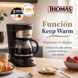 Cafetera Thomas Th-130 Capacitad 750 ML 800W Jarra De Vidrio