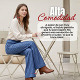 Calza Polar Con Chiporro Palazzo Mujer Elasticada Térmica Azul Jeans