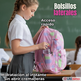Mochila Escolar Kit Con Estuche y Lonchera 43cm Tela Oxford Niña