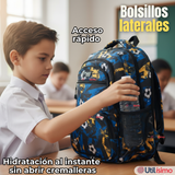 Mochila Escolar Kit Con Estuche y Lonchera 45cm Tela Oxford Futbol Niño