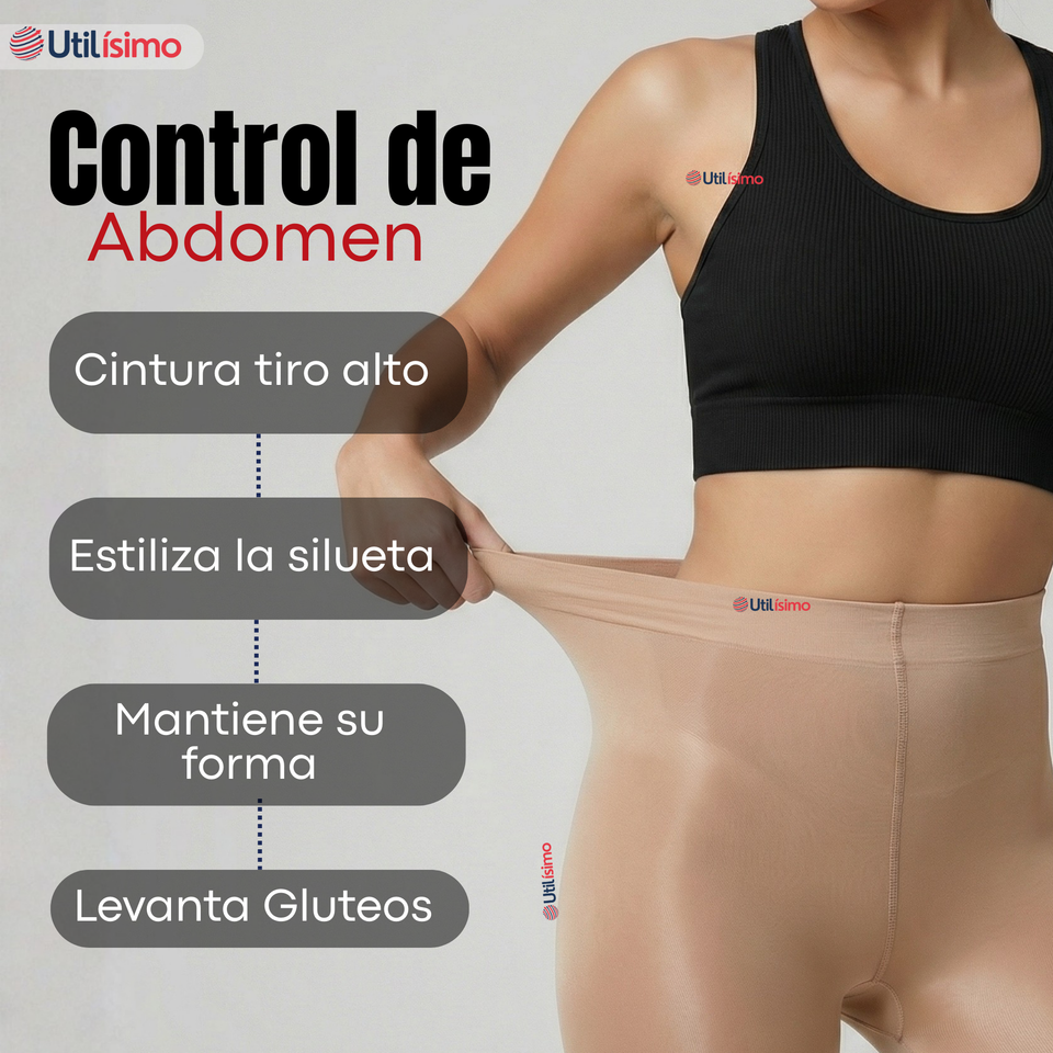 Calza Panty Efecto Piel Polar Térmica Con Chiporro Mujer Elasticada