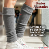 Pack 6 Polainas Escolares Invierno Abrigadoras Niña Gris Acrílico