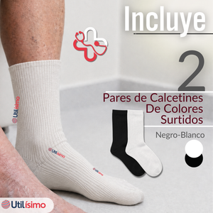 Pack 2 Pares Calcetines Diabéticos Hombre Algodón Suave Colores Surtidos Protección