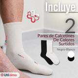 Pack 2 Pares Calcetines Diabéticos Hombre Algodón Suave Colores Surtidos Protección