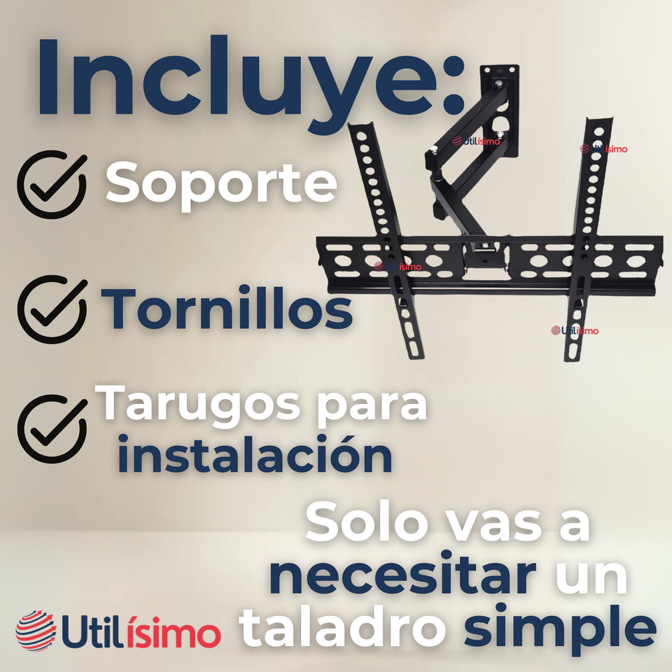 Soporte TV Pared Ajustable 35Kg 26 a 55 Pulgadas 26 27 28 29 30 32 37 39 40 42 43 46 47 48 49 50 55