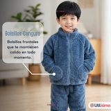 Conjunto 2 Piezas Buzo Polerón Pantalón Bebe Niño Poliéster Blue