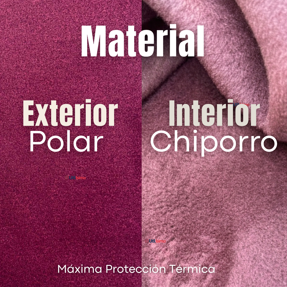 Calza Polar Con Chiporro Palazzo Mujer Elasticada Térmica Burdeo