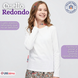 Pack 6 Poleras Camisetas Polar Primera Capa Cuello Redondo Manga Larga Colores Surtido Niña