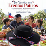 Sombrero Huaso Negro Tradicional Bandera Chile Fiestas Patrias
