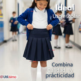 Falda Escolar Color Azul Uniforme Para Niñas
