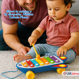 Xilófono Cohete Piano Carrito de Arrastre Juguete Educativo Bebé Niño Niña