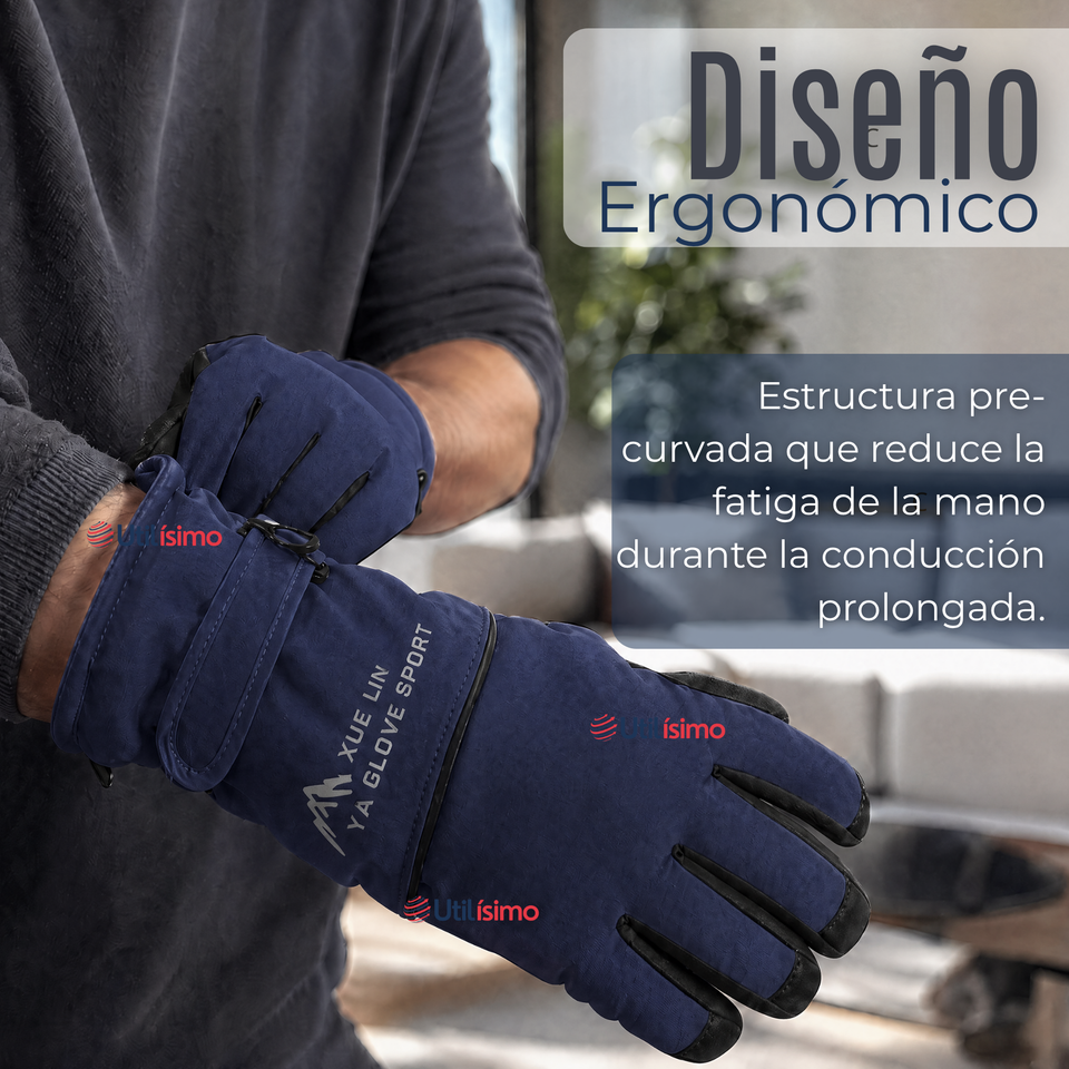 Guantes Esquí Azul Térmicos Impermeables TouchScreen Nieve Esquiar