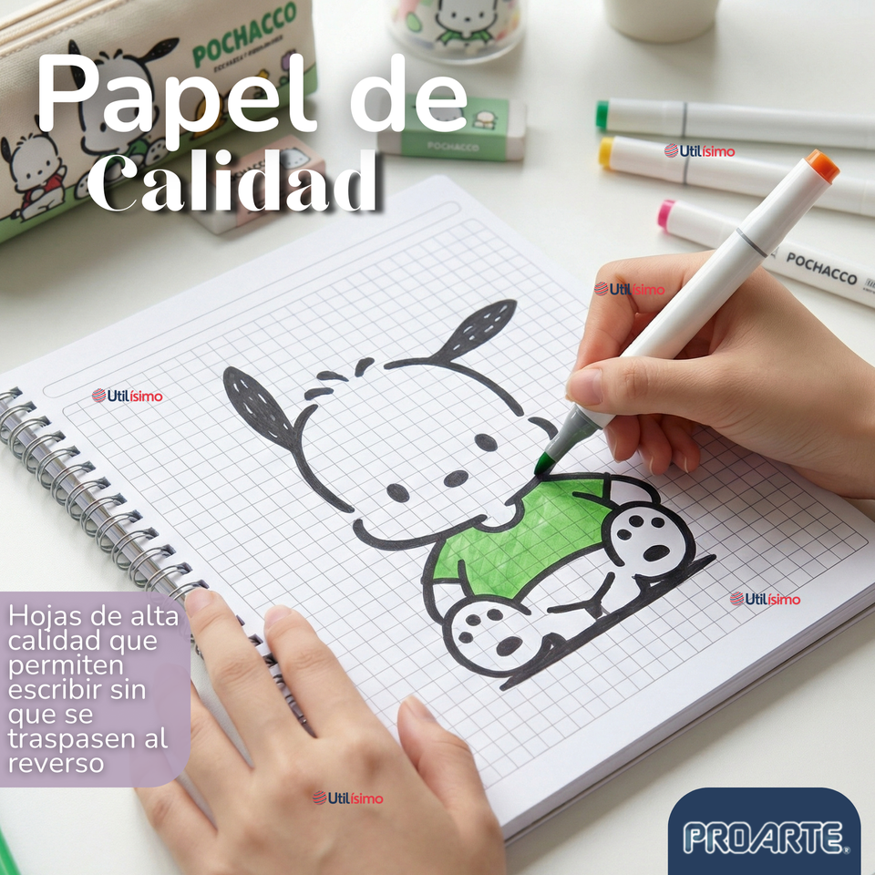Pack 5 Cuadernos Universitarios Pochacco 100 Hojas Proarte Diseño Surtido
