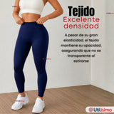 Calza Lola Polar Térmica Sin Costura Tiro Alto Elasticada Azul Marino