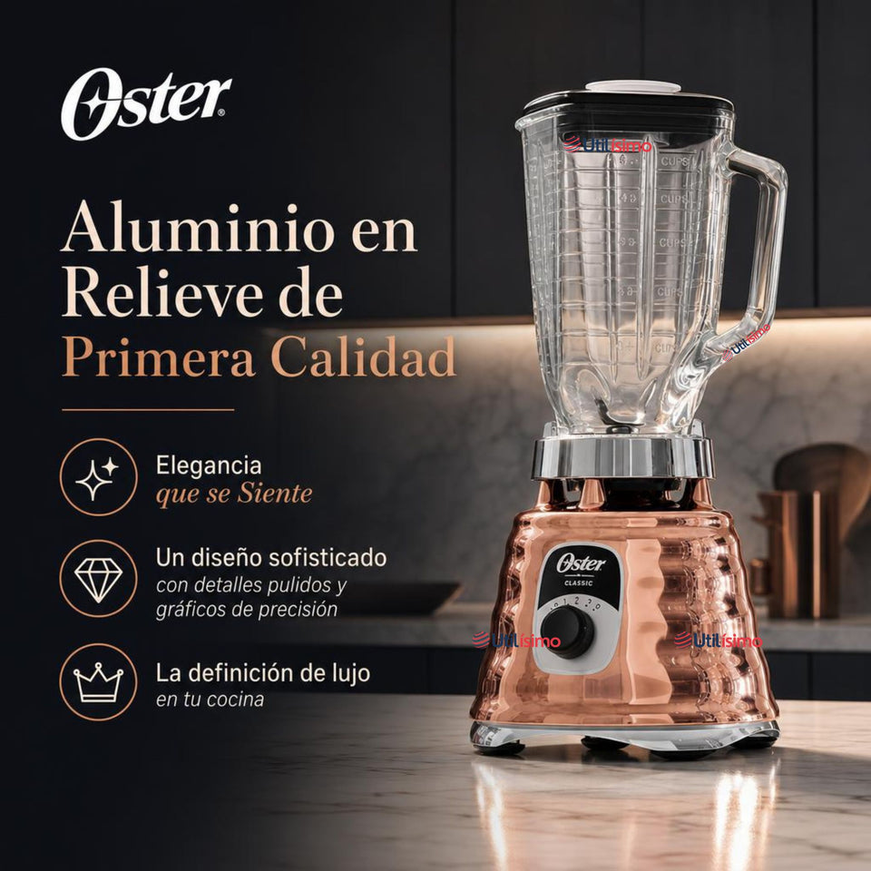Licuadora clásica Oster® cobre con perilla ergonómica de 3 velocidades BLST4128