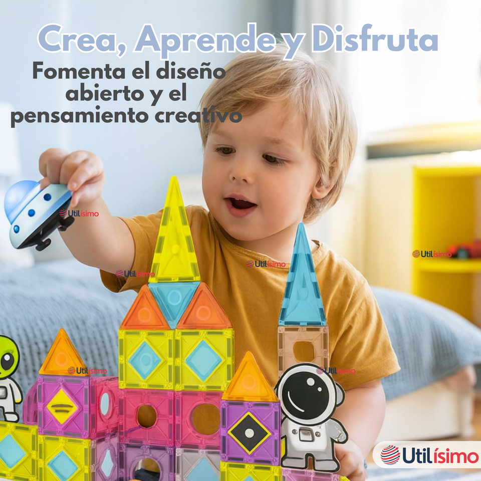 Juego Bloques De Construcción Magnéticos 3D 70 Piezas para Niños