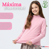 Pack 3 Poleras Camisetas Bambú Cuello Beatle Primera Capa Manga Larga Colores Surtido Niña